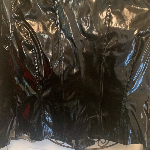 A.M.I. Black Patent pleather jacket - Picture 6 of 11